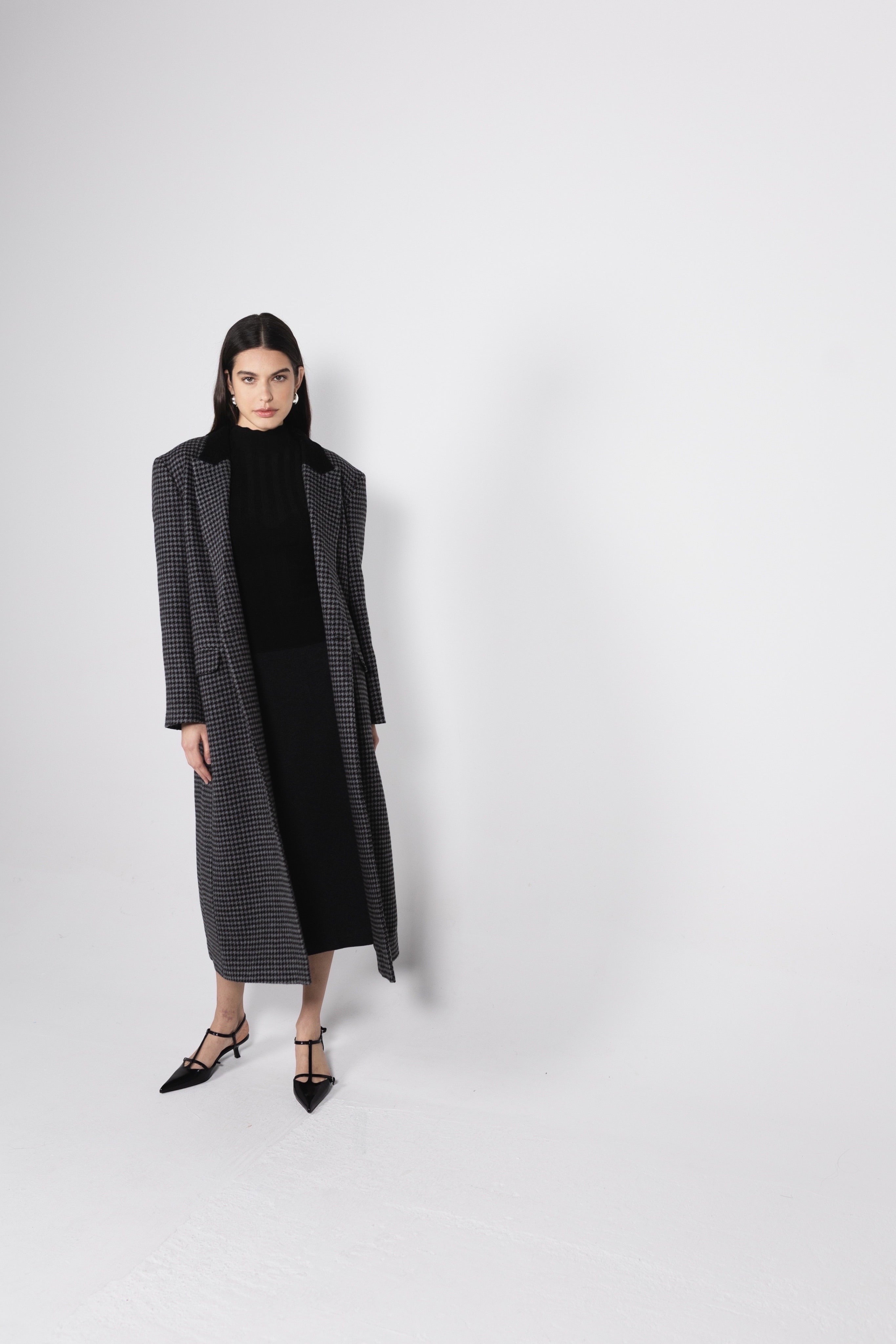 Noemi's Houndstooth Maxi Coat